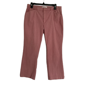 Old Navy Stretch Cropped Red & White Striped High-Waisted Pants Size 12